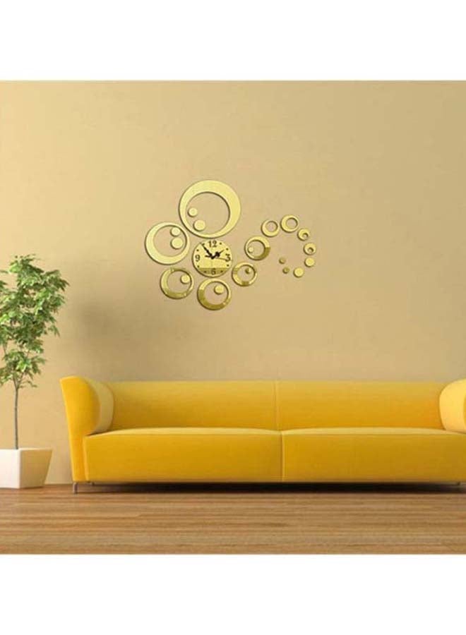 Sharpdo 15-Piece Decorative Clock Style Wall Sticker Set Gold 20cm - Image 1