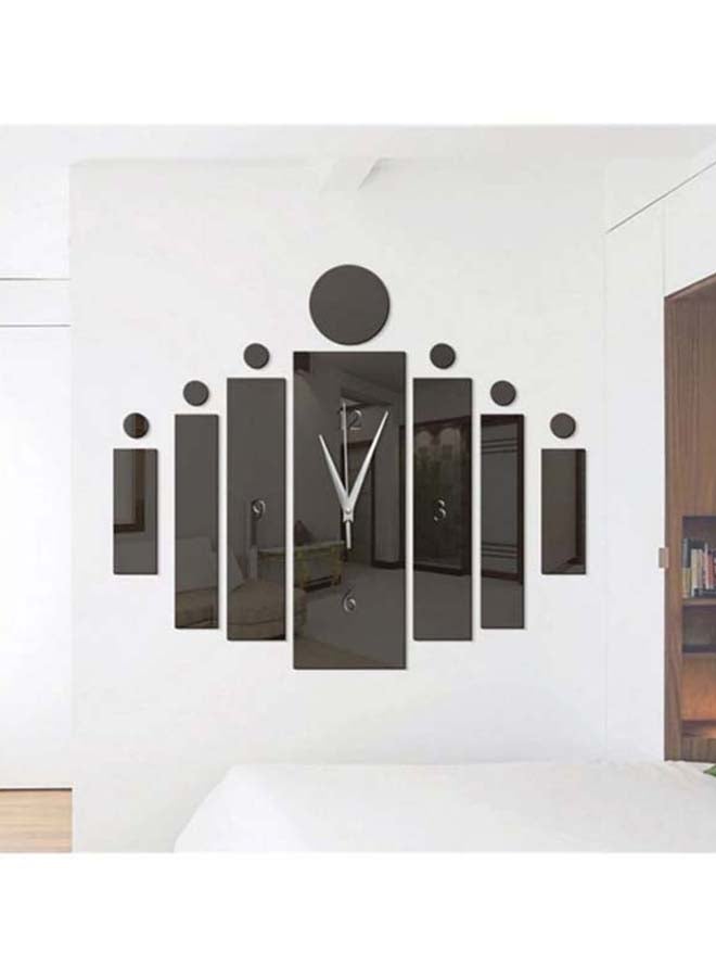 14-Piece Decorative Clock Style Wall Sticker Set Black 13 x 32cm