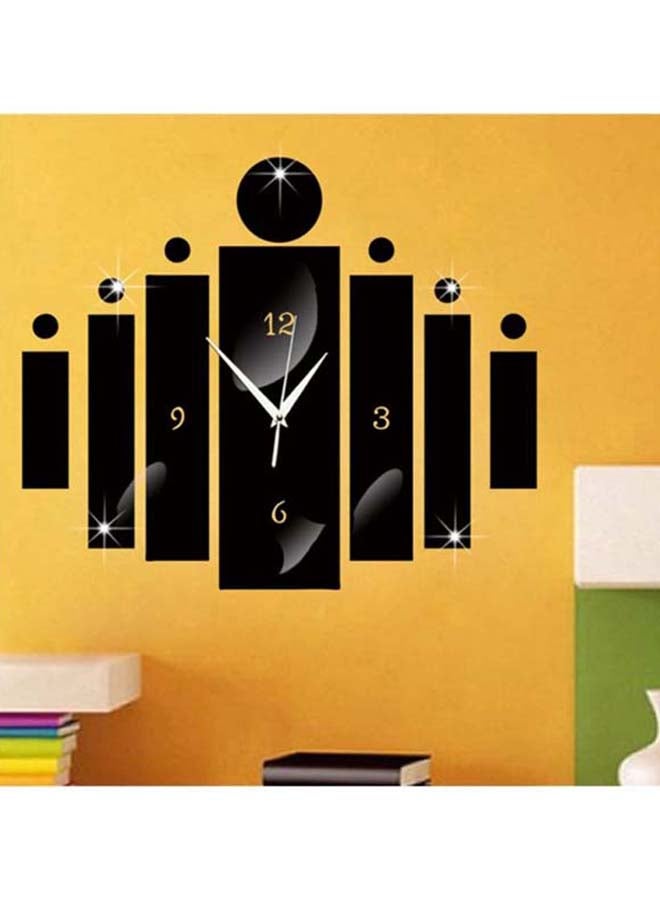 14-Piece Decorative Clock Style Wall Sticker Set Black 13 x 32cm