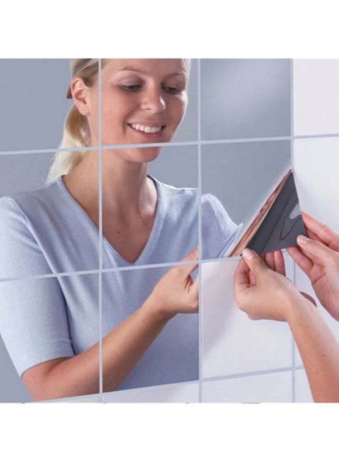 Sharpdo 9-Piece Mirror Style Wall Sticker Set Silver  - Image 4