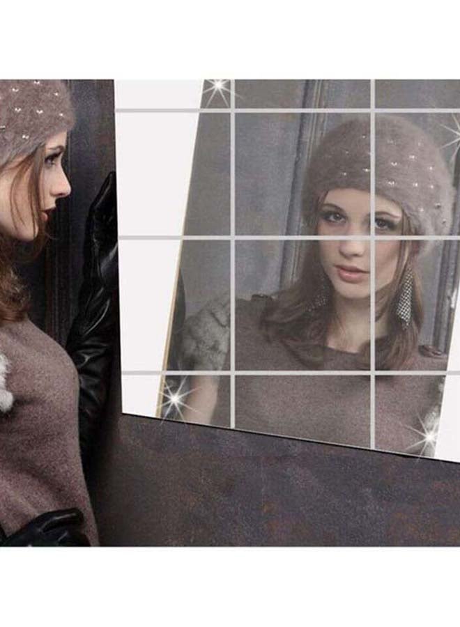 Sharpdo 9-Piece Mirror Style Wall Sticker Set Silver  - Image 5