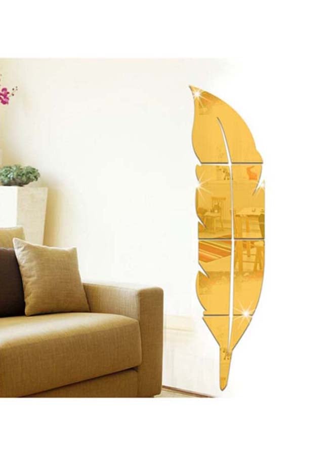 شاربدو ملصق جداري بتصميم ريش للتزيين ذهبي 120 x 30سم - Image 2