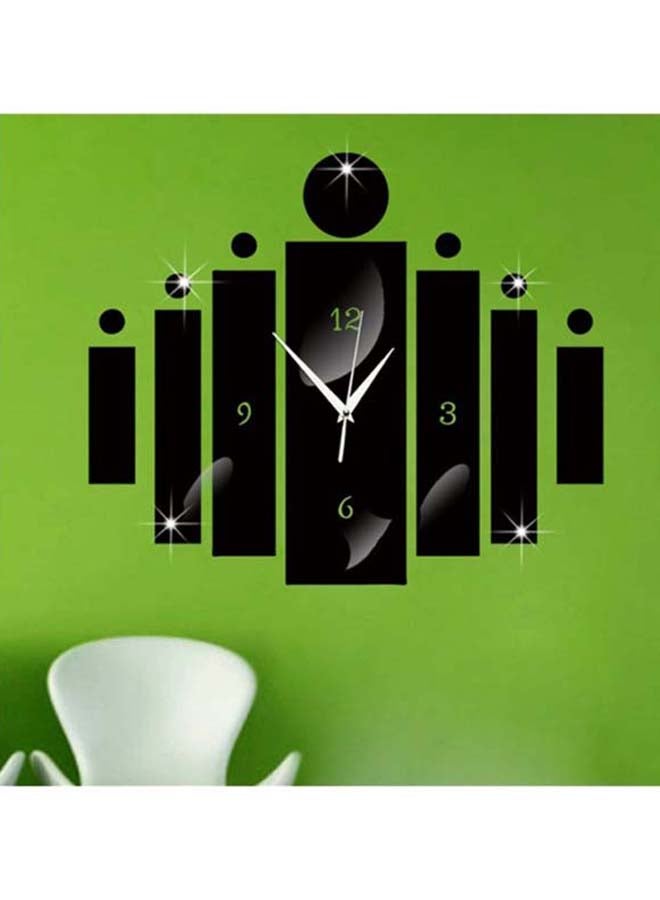 14-Piece Decorative Clock Style Wall Sticker Set Black 13 x 32cm