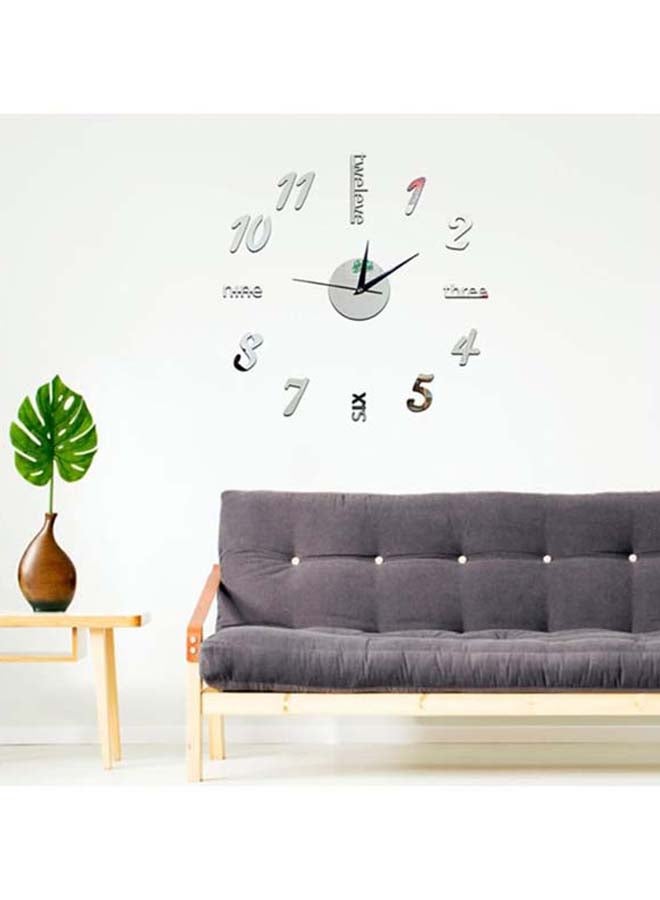 شاربدو ملصق جداري للزينة بنمط ساعة أسود/ فضي 60 x 45سم - Image 2