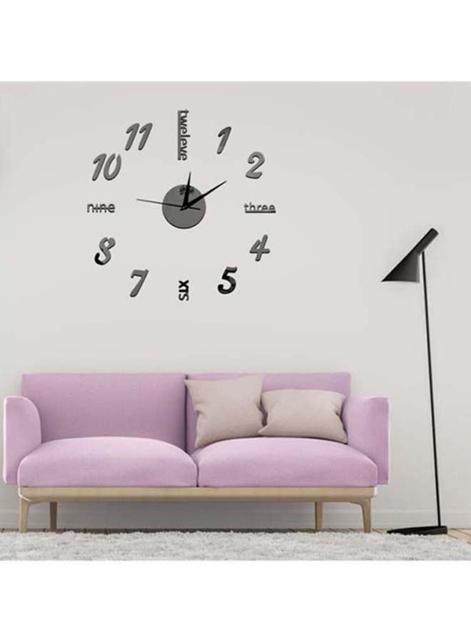 شاربدو ملصق جداري للزينة بنمط ساعة أسود/ فضي 60 x 45سم - Image 3