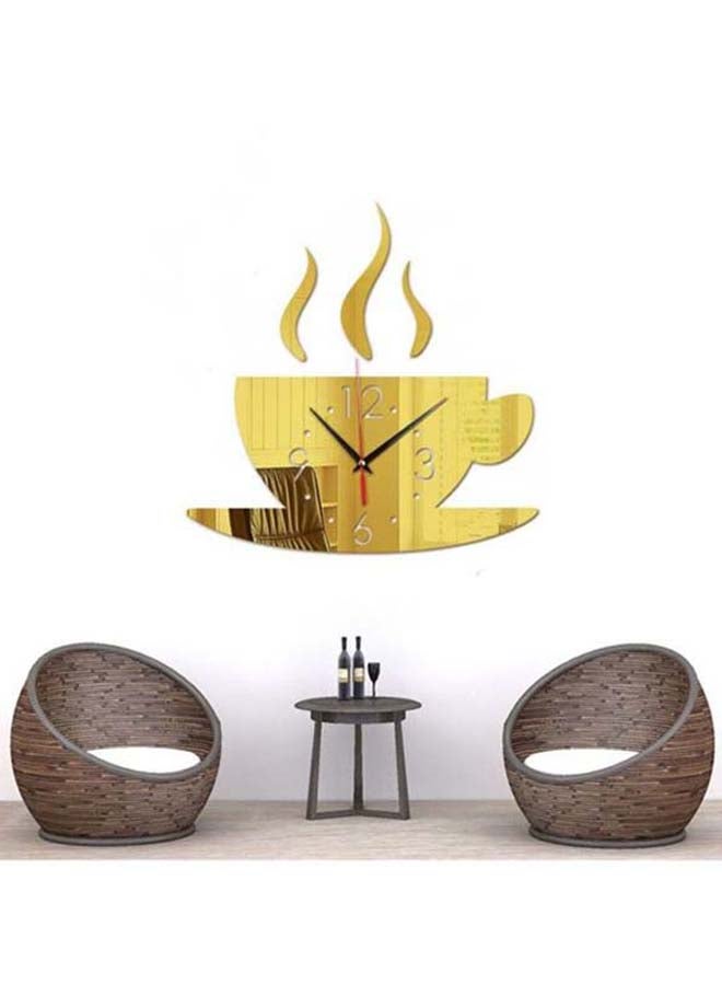 شاربدو ملصق جداري للزينة بشكل كوبٍ بنمط ساعة ذهبي/أسود/أحمر 28 x 28سم - Image 2