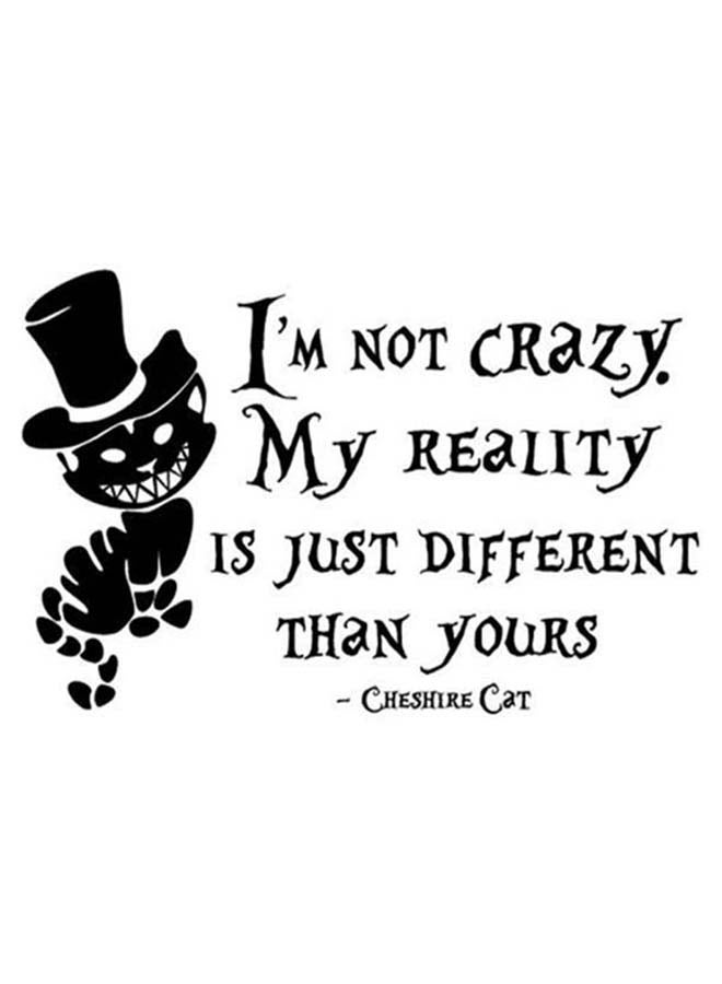 Sharpdo Decorative Cheshire Cat Wall Sticker Black 22 x 40cm 