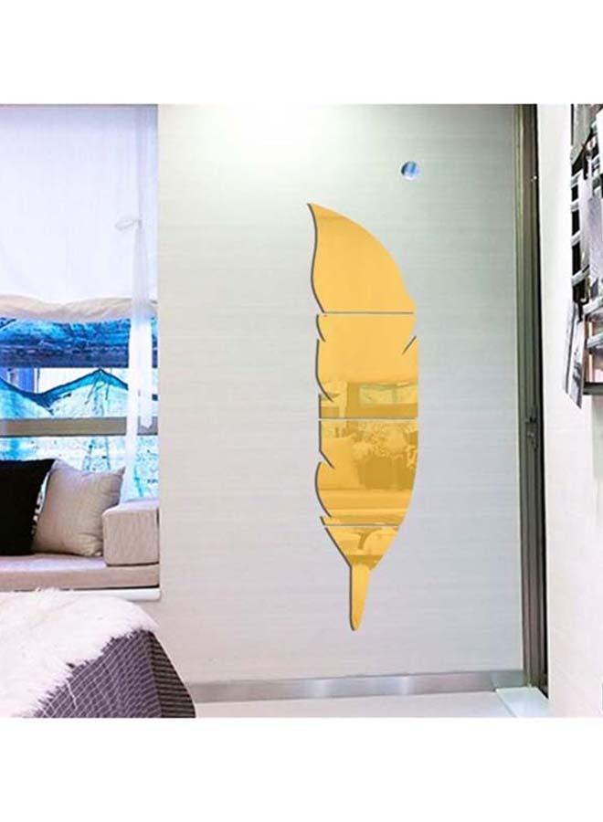 شاربدو ملصق جداري بتصميم ريش للتزيين ذهبي 120 x 30سم - Image 4