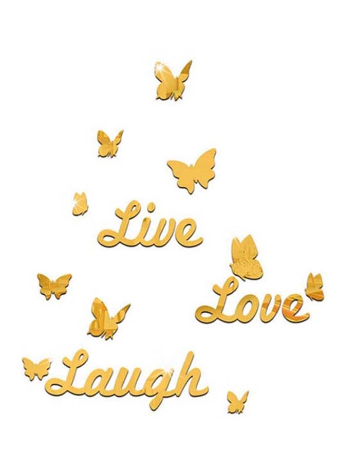 شاربدو طقم ملصق جداري بأسلوب ساعة بنمط مرآة من 13 قطعة ذهبي 65 x 45سم - Image 1