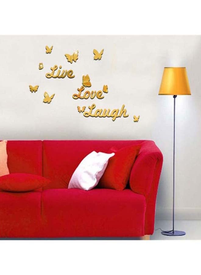 شاربدو طقم ملصق جداري بأسلوب ساعة بنمط مرآة من 13 قطعة ذهبي 65 x 45سم - Image 3