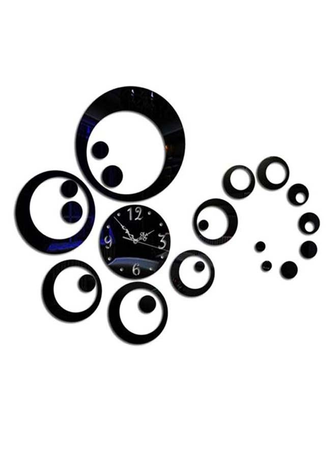 Sharpdo 15-Piece Decorative Clock Style Wall Sticker Set Black 20cm - Image 1