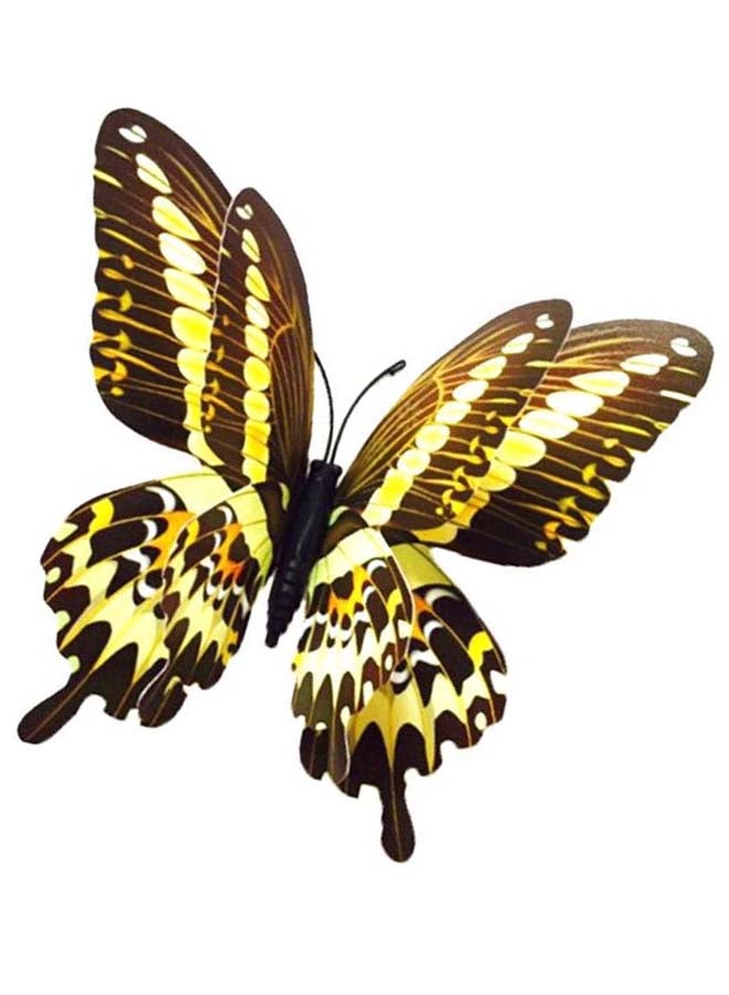 Sharpdo 3D Butterfly Applique Wall Sticker Yellow/Black - Image 2