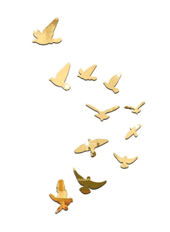 Sharpdo 11-Piece Bird Wall Decoration Sticker Set Gold 30 x 60cm - Image 1