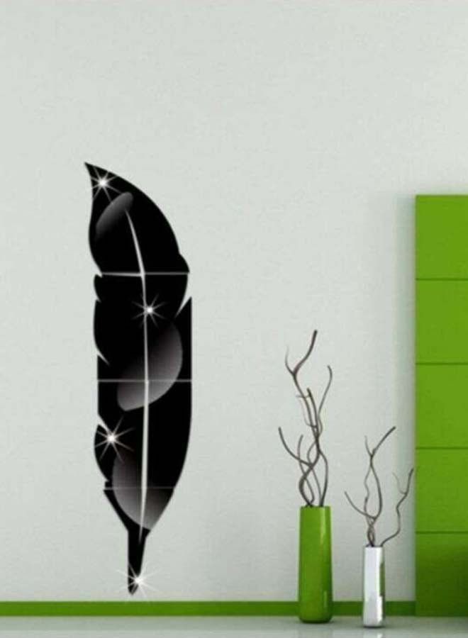 شاربدو ملصق جداري للزينة بشكل ريشة أسود 120 x 30سم - Image 2