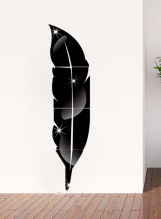 شاربدو ملصق جداري للزينة بشكل ريشة أسود 120 x 30سم - Image 3
