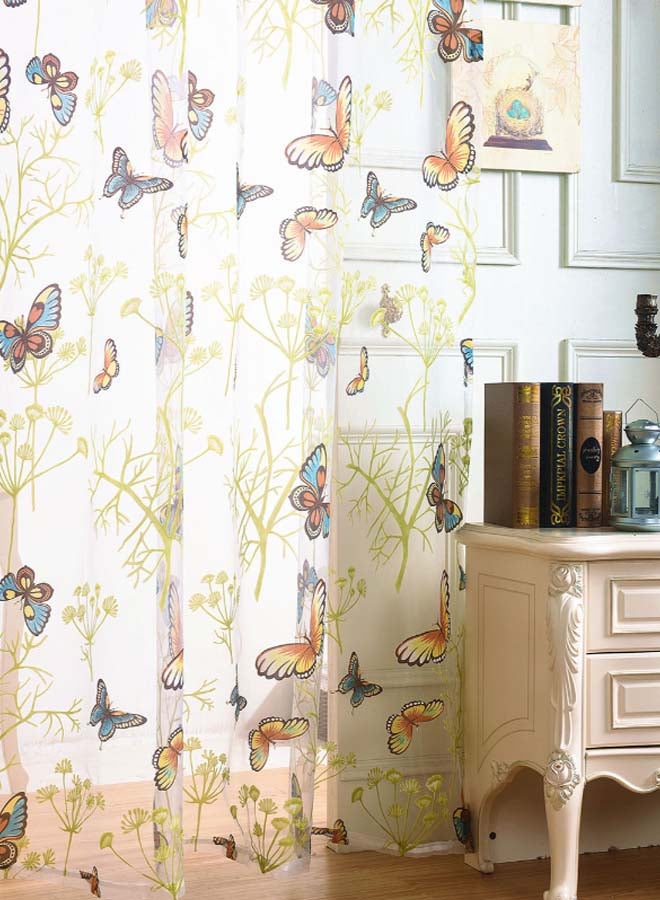 فوبيري ستارة نافذة بطبعة فراشات متعدد الألوان 200 x 100سم - Image 4