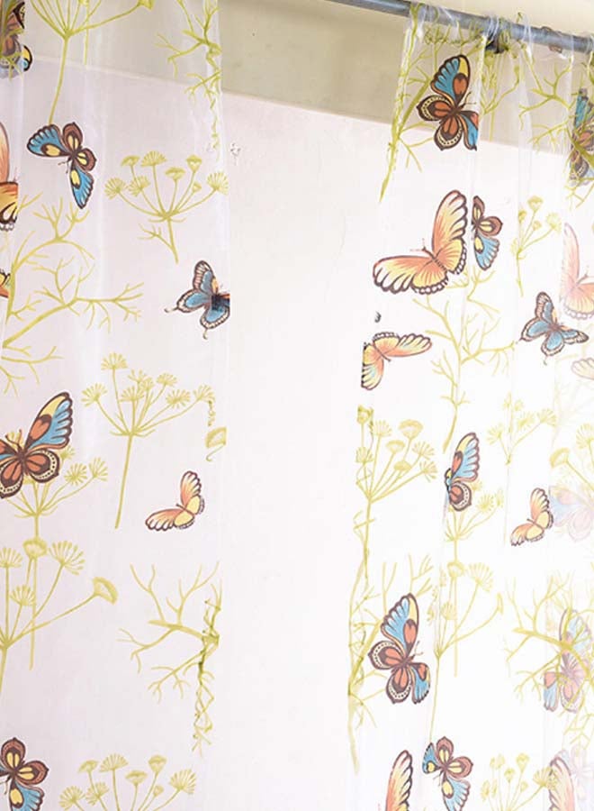 فوبيري ستارة نافذة بطبعة فراشات متعدد الألوان 200 x 100سم - Image 5