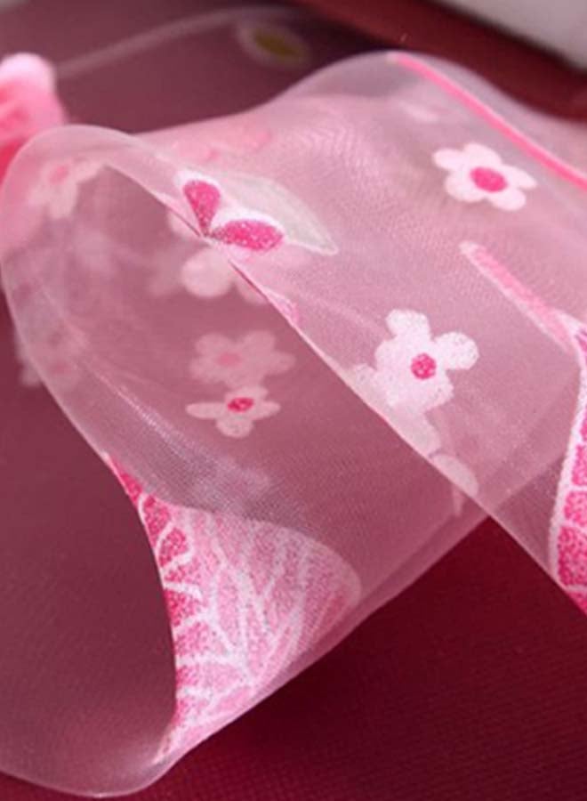 Voberry Fashion Leaf Window Curtain Pink 100 x 200cm - Image 3