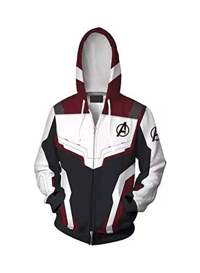 Generic Avengers Endgame 4 Zip-Up Hoodie White/Grey/Red  - Image 1