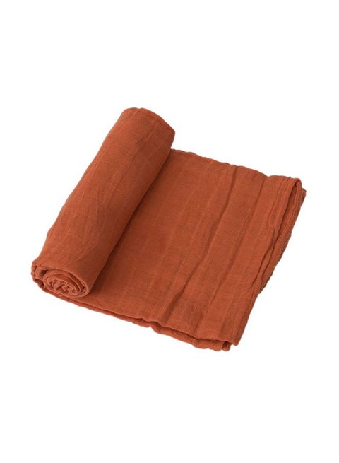 Cotton Muslin Swaddle - Rust