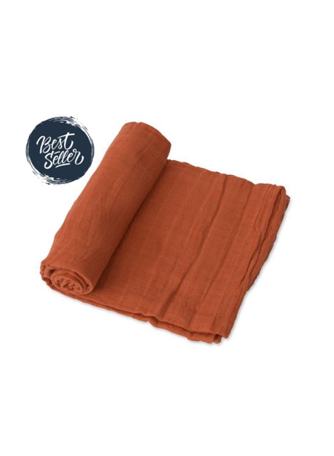 Cotton Muslin Swaddle - Rust