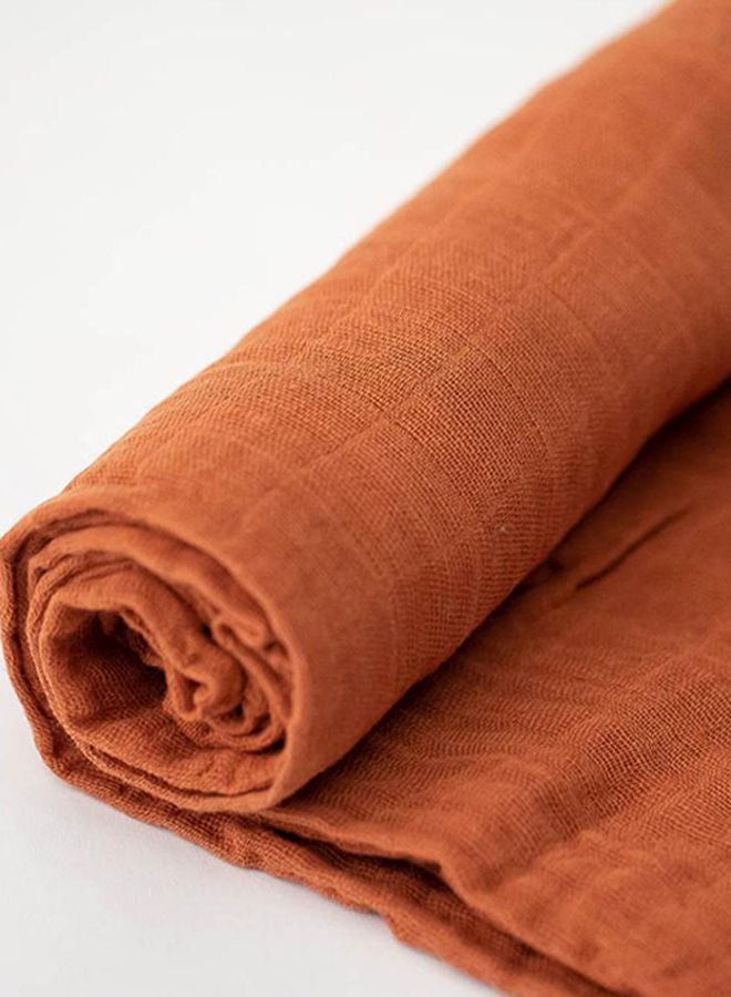 Cotton Muslin Swaddle - Rust