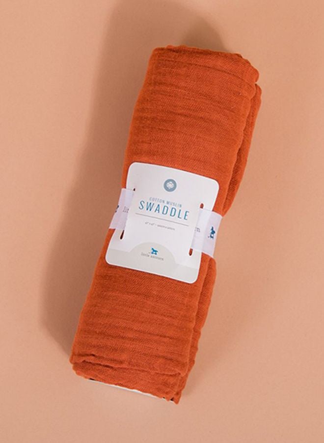 Cotton Muslin Swaddle - Rust