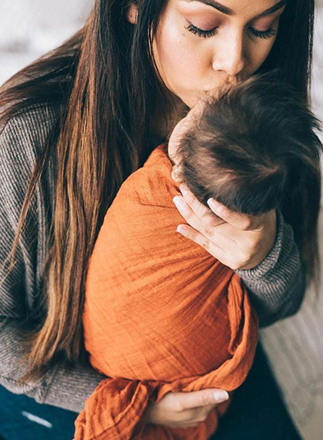 Cotton Muslin Swaddle - Rust