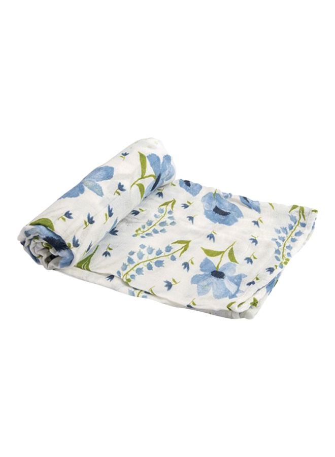 Deluxe Muslin Single Swaddle Blue Windflower - v1615811441/N14358230A_1