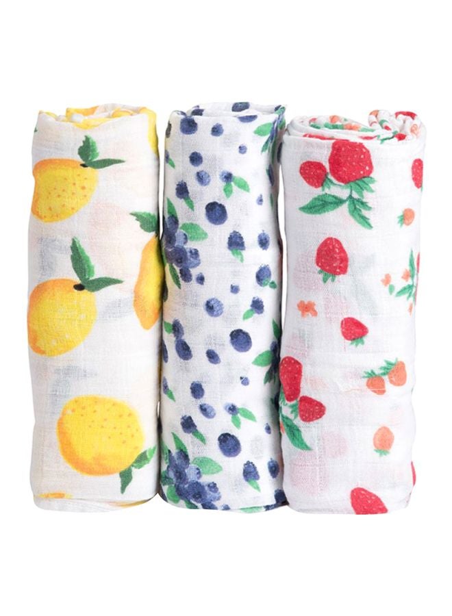 little unicorn - Cotton Muslin Swaddle 3 Pack Set Berry Lemonade - Image 1