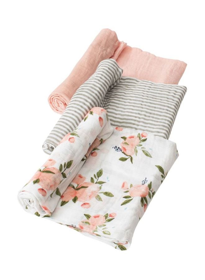 little unicorn Cotton Muslin Swaddle 3 Pack Set Watercolor Roses  - Image 1