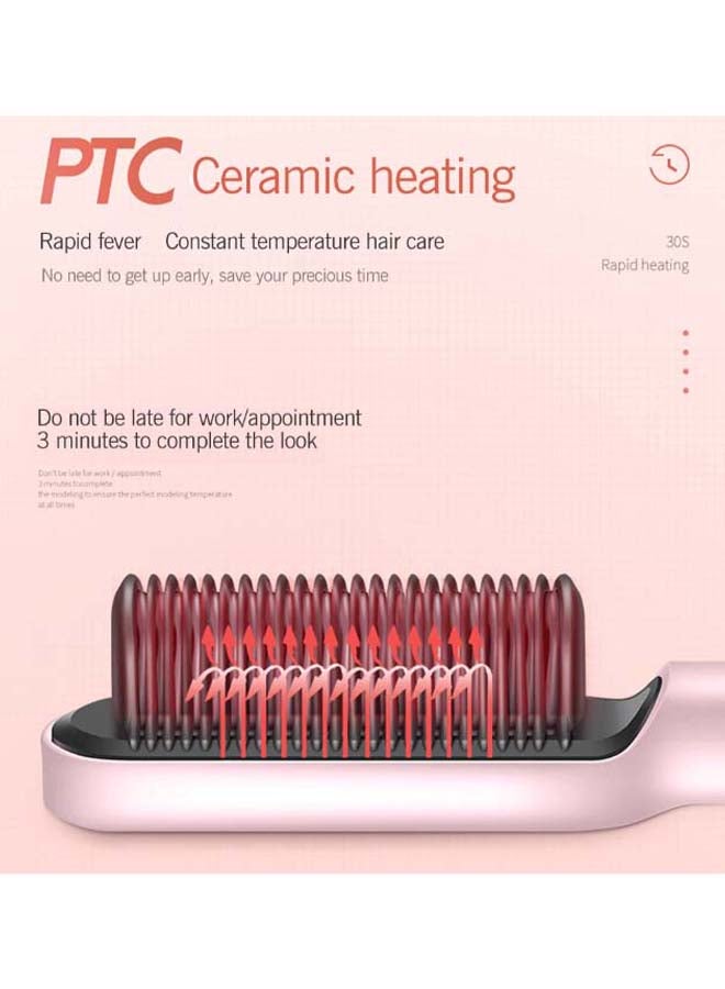 Automatic Splint Straightener Curling Hair Comb Pink 3*27cm 