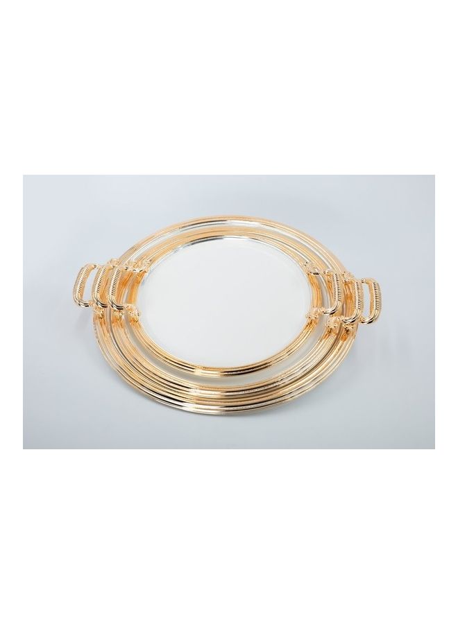 Dania 3 Piece Tray Set White/Gold 40x40cm  - Image 1
