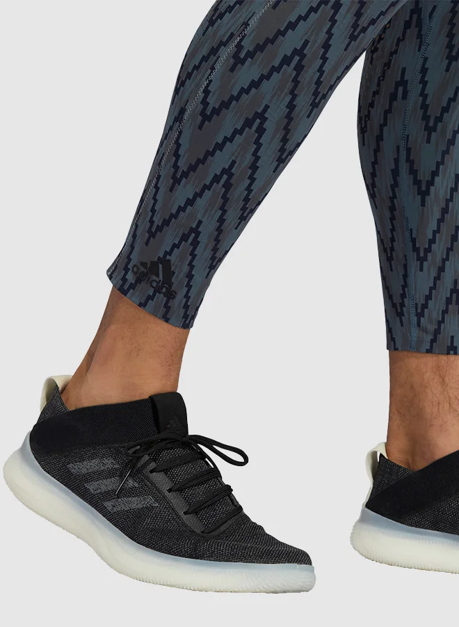 adidas بنطال ضيّق برايم لكرة القدم بتقنية هيت ريدي 7/8 متعدد الاستخدامات أزرق