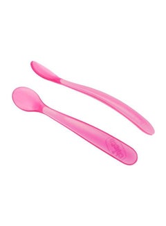 Chicco Soft Silicone Spoon, Pack Of 2 - Pink  - Image 2