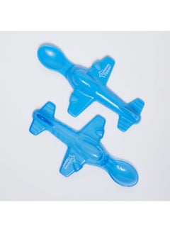 tommee tippee Aeroplane Shape Spoon, Pack Of 2 - Light Blue  - Image 3