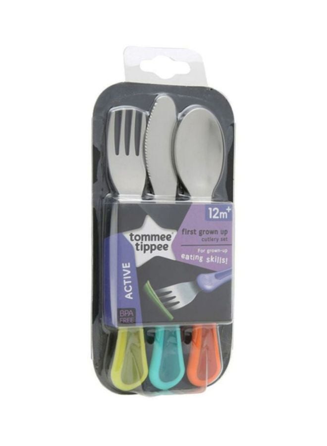 tommee tippee - First Grown Up Cutlery Set, Pack Of 3 - Multicolour - Image 1