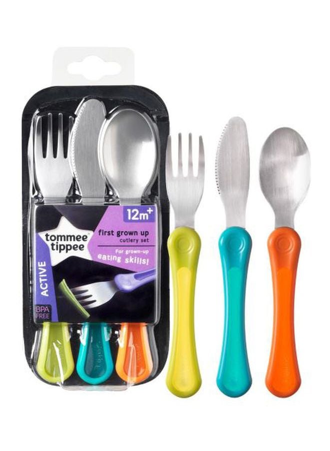 tommee tippee - First Grown Up Cutlery Set, Pack Of 3 - Multicolour - Image 1