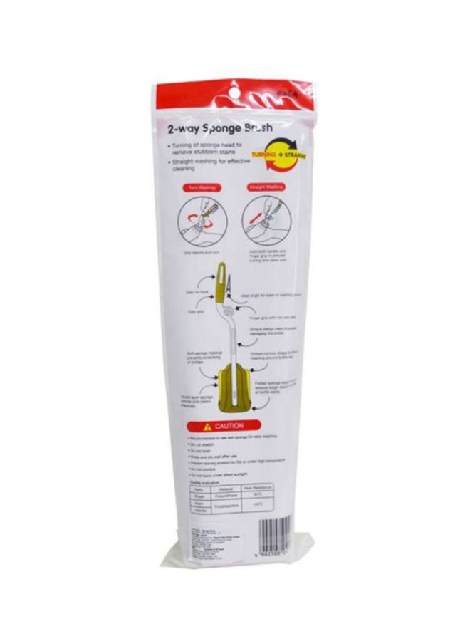 pigeon - 2-Way Flexible, Foldable Sponge Brush Designed Specifically for Soft, Plastic Bottles, Green/White - 4547 - Image 1