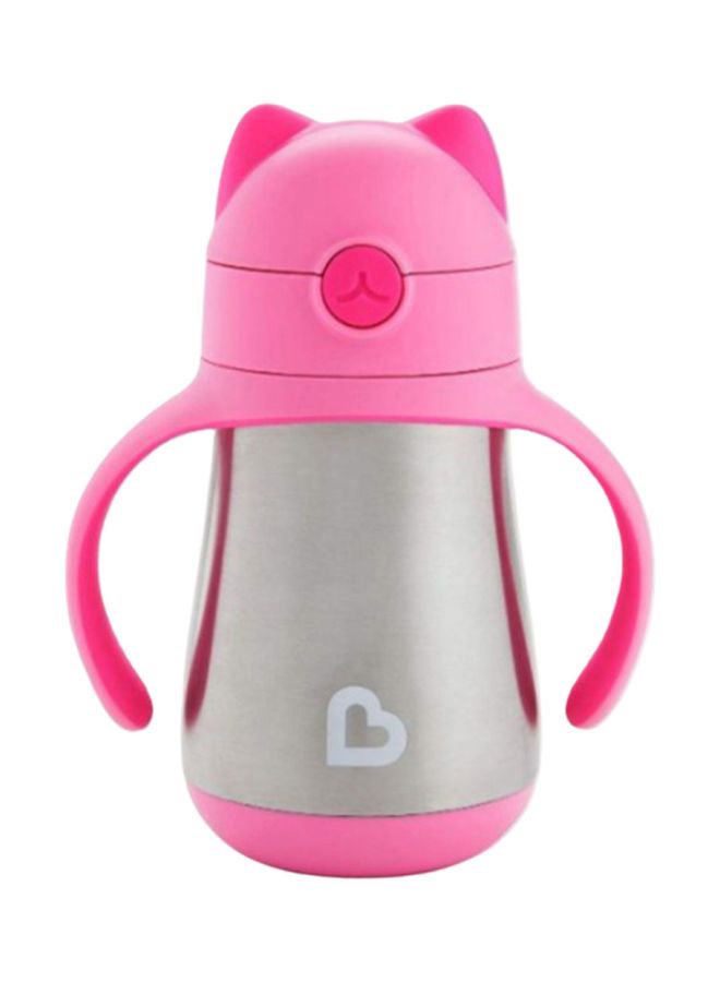 Munchkin - Cool Cat Straw Cup, 12+ M - Pink/Silver - Image 1