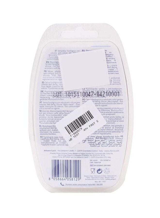 Chicco 2-Piece Benessere Well Being Anti Colic Valve Silicone Teat, 8058664058112  Clear - Image 2