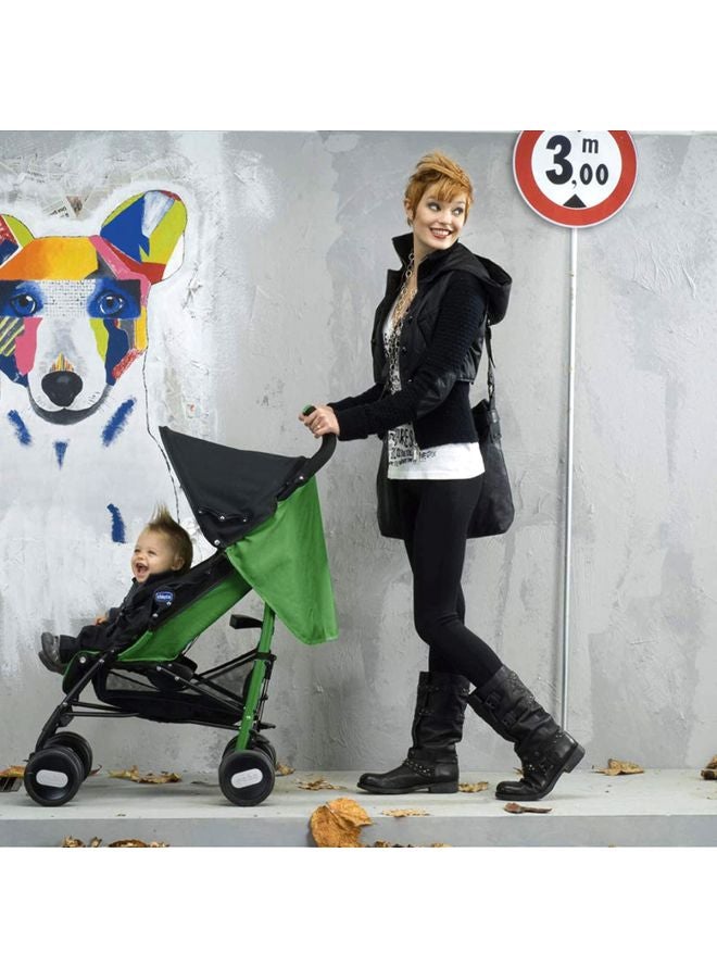 Chicco - Portable Foldable Comfortable Canopy Echo Stroller With Removable Bumper Bar Green - Image 1
