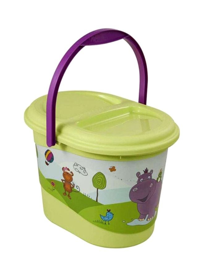 keeeper Animal-Themed Polypropylene Nappy Bin - Green/Purple - Image 1