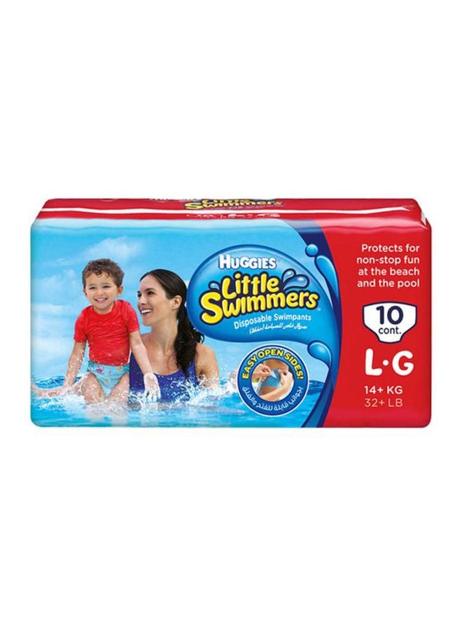 Little Swimmer Disposable Swim Pants Diapers, 14+ Kg, 80 Count ( 8 x 10 Pack ) - Large, Easy Open Sides - v1615816029/N35147744A_2