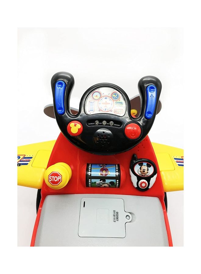 Kiddieland - Mickey Mouse Shaped Ride-On Plane with Push Handle Mcm - Image 1