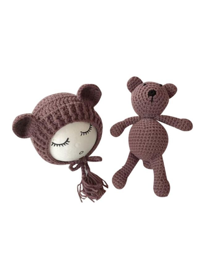 Beauenty - Crochet Knitted Hat And Bear Toy Set - Image 1