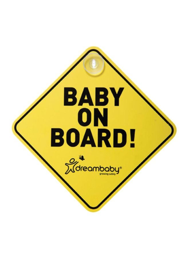 dreambaby Baby on Board Sign - Yellow/Black 