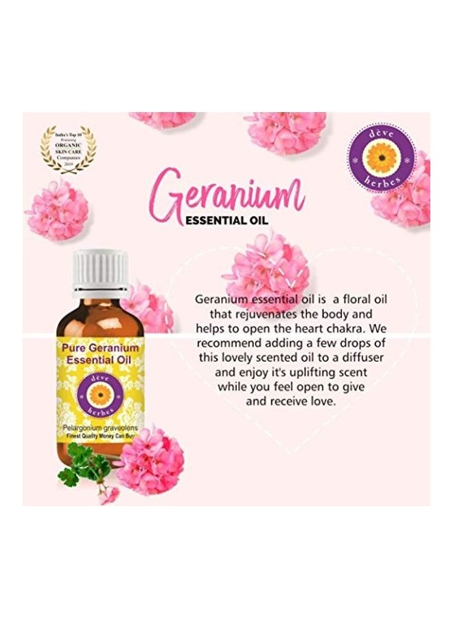 Deve Herbes Pure Geranium Essential Oil (Pelargonium Graveolens) 100% Natural Therapeutic Grade Steam Distilled for Personal Care, 10 ml 10ml - Image 5