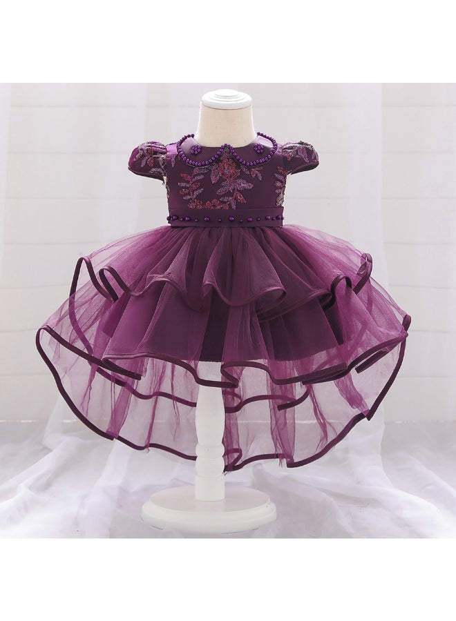 babyqlo Stylish Embellished Party Dress Purple  - Image 1