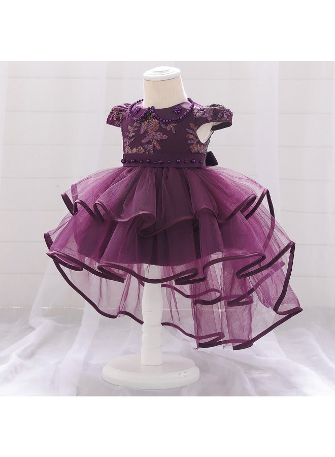 babyqlo Stylish Embellished Party Dress Purple  - Image 3